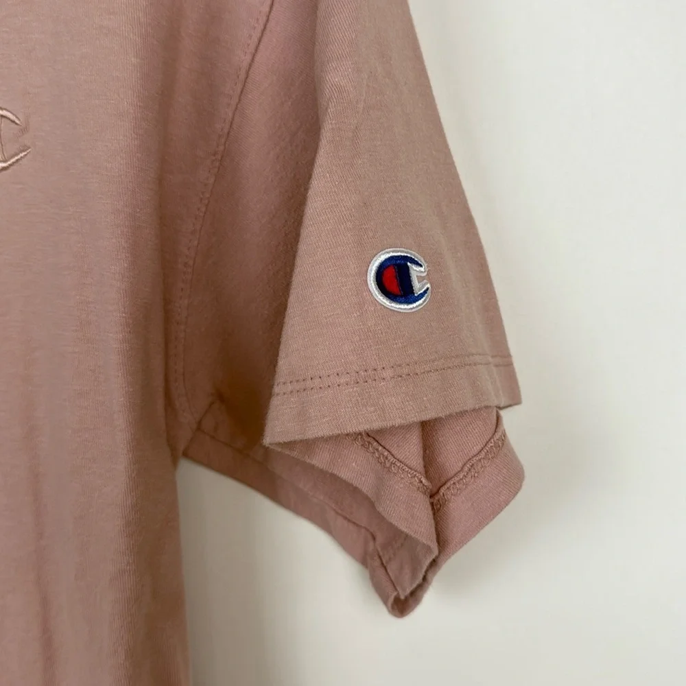 Champion Dusty Pink Men Crew Neck Short‎ Sleeves T-Shirt Size Medium - Picture 4 of 8